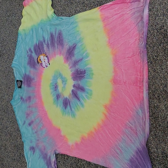 Santa Cruz Beach Tie Dye Rainbow Watercolor T-shirt RARE Y2K L Summer - Picture 4 of 6
